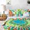 Indian Mandala Green Flower Donna Cover Handmade Queen Size Duvet With Pillow Cover Art