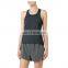 Grey cotton blended stitching suture sports shorts for woman
