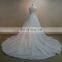Stunning V-Neck Sleeveless Long Train Shinning Beads Lace Wedding Dresses With Long Train