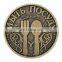 personalized embossed INFO coins with brass material