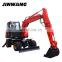 Engineering used water-cooling wheeled digger for construction