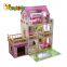 2019 Top fashion three floors wooden big dollhouse with lights, garage and yard W06A333C
