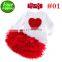 3PCS SET Baby Outfit RED HEART ROMPER & 6LAYER TUTUS SKIRTS & BOW HEADBAND  Valentines Day Kids Clothing Set