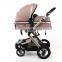 Hot Luxury  4 Wheels High Landscape New Design baby doll stroller 3 in 1 with car seat