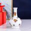 Applique Chinese Jingdezhen Small White Conjoined Ceramic Vase For Hallway Decor