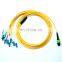 High Quality 15 Meters 12 Cores MPO to LC Male Single mode G657A Fan Out Fiber Optic Patch Cord