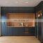 Foshan Manufacturer Luxury Black Melamine Modern Matte Designs Kitchen Cabinets Sets