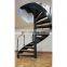 Small space indoor steel wood spiral staircases