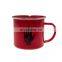 Custom promotional 12oz capacity blue enamel coffee printing decal enamel mug with decal printing