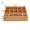 Closet Drawer Organizer,Drawer Divider and Storage Box for Ties Bras Briefs Socks, Compartments of 15, Bamboo