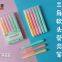 Factory Price 6 color pastel color fluorescent soft fiber tip highlighter triangle shape barrel marker watercolor pen