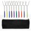 Stretch Stainless Steel Barbecue Fork PVC Handle Extending Marshmallow Roasting BBQ Sticks Skewers