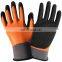 15 G Blue Nylon Lining  Black Foam Nitrile Coated Rough Finished Work Gloves