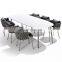 Modern Furniture garden outdoor dinning table and 6 chair Luxury metal stainless steel marble dining room sets dining tables