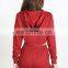 Top selling high sold Women's Burgundy workout track suits Fleece custom gym crop top hoodie