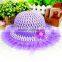 Double lace sun hat for kids cotton children sun visor hat shading straw hat 6colors available