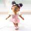 Stuffed Brwown Ballet Doll with black Hair Done in a Bun/ Pink Ballet Clothes Rag Doll