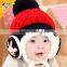 Wholesale Winter Latest Cute Hand Embroidery Earflap Knitted Baby Hat