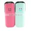 Smile Smiley face slim 2015 New design Plastic 4000mah mini cute hot Led Torch good price portable smiling face Power Bank