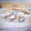 Ladies Accessories 18K Gold Plated Crystal Charm Bangles For Wedding Gift