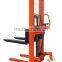 Hydraulic manual hand stacker with push pull attachement