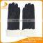 Ladies pigsuede leather gloves with metal decoration