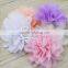 Petite pink chiffon flower, chiffon flower, flower puff, material flower, headband flower, DIY supplies, fabric flower