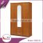 W972-43 2 doors laminate bedroom wardrobe designs wooden armoire with mirror
