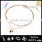 2015 Popular Design Adjustable Fashion Women Platinum Anklet With Charm
