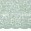 2016 Alibaba high quality chemical guipure lace / schiffli lace embroidery fabric lace mint green with rhinestones