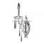 Europe royal luxury chrome wall lamp with crystal pendant for bedroom room and hotel