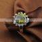 Lucky Stone Flower Ring Yellow Topaz Ring