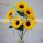 9 heads cheap wholesale artificial flowers fake sunflowers