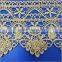 100% Polyester flower pettern cord gold guipure lace