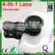 Universal 4 in1 Clip-On Fish Eye Lens Wide Angle Macro Mobile Phone Lens for most of cell phone