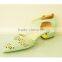 New Model Light Color Soft Girls Flat Sandals Strip Pointed Toe Brogue Dress Shoes