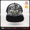 100% Polyester black 6 panel plain hawaii print snapback hat