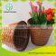 Handmade bamboo flower planting basket with plastic bag