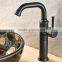 Vintage Bathroom Vessel Sink Faucet Oil Rubbed Bronze Single Handle Single Hole Lavatory Basin Faucets Mixer Valve Control with