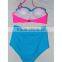 Domi Hot Pink High Waist Bathing Suit Sexy Push Up Sling Mature Women Bikini