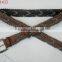 Brown braided leather unique mens belts