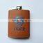 usa travel camo liquor leather wrapped hip flask