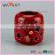 Lovely Light Grey and Red Hollow Out Design Ceramic Jar Candle