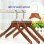 Nature color wooden suit hanger with metal flat hook