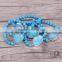 Round Sediment Imperial Jasper BEADS Bracelets with Silver Plated Druzy Quartz Stone Connectors