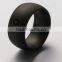 Men's Domed Pure Carbon Fiber Wedding Ring With Finger Print Pattern