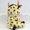 Stuffed white dairy cow&Educational toys&round mini plush cow