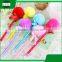 promotional wholesale cheap funny school office stationery mini plastic rainbow hair ball roller ball point pen