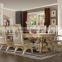 Bisini Baroque Complete Hand Caved Palace Dining Room Rectangle Table, Elegant Wooden And Leather Dining Chair(MOQ=1 SET)