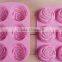 hot sale rose silicone cake mold 6 checks cake mould